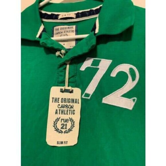 RUE 21 CARBON ATHLETIC SIZE MEDIUM SLIM FIT POLO SHIRT **NEW** - Picture 2 of 5